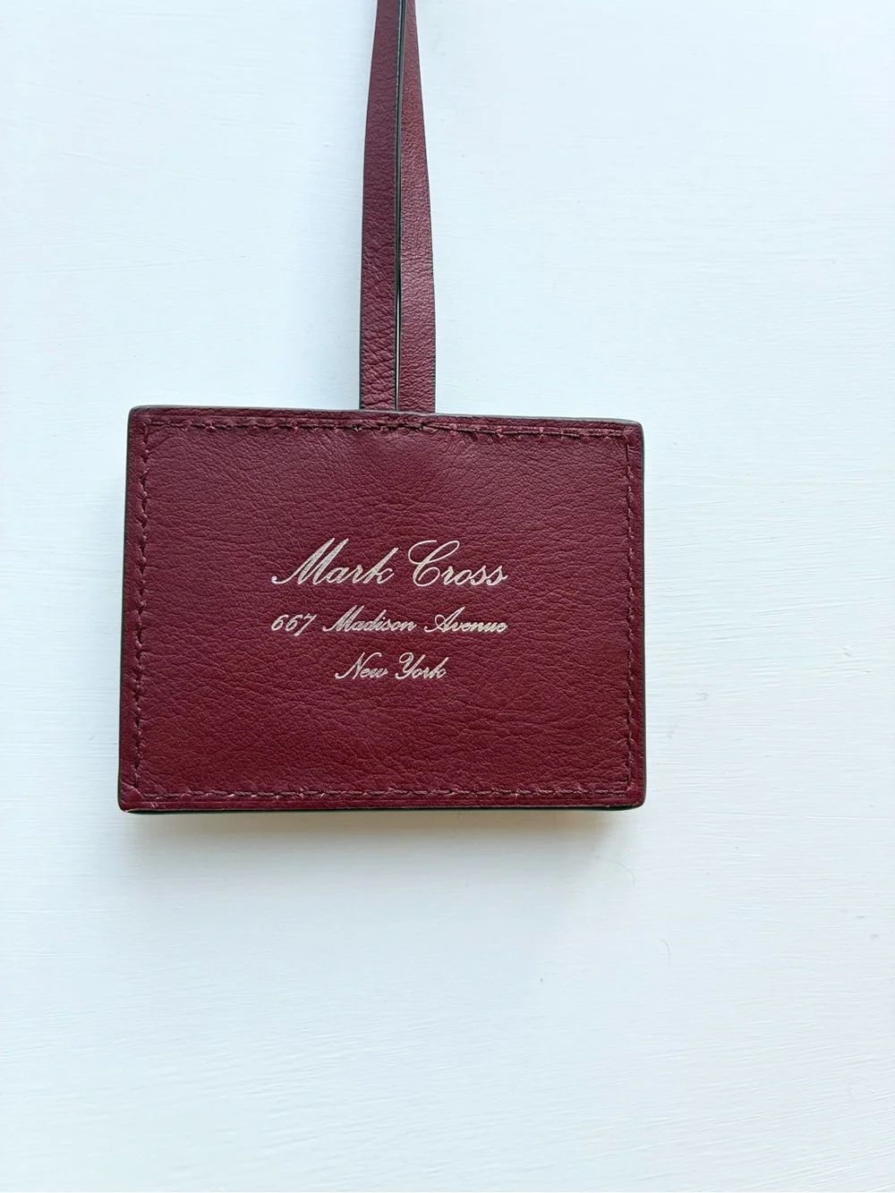 New Mark Cross Leather Mirror Necklace